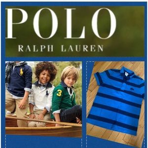 Polo short sleeve blue and navy stripped /size 4 -small